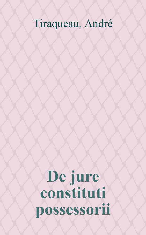 De jure constituti possessorii
