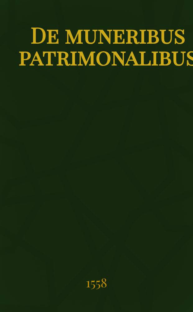 De muneribus patrimonalibus
