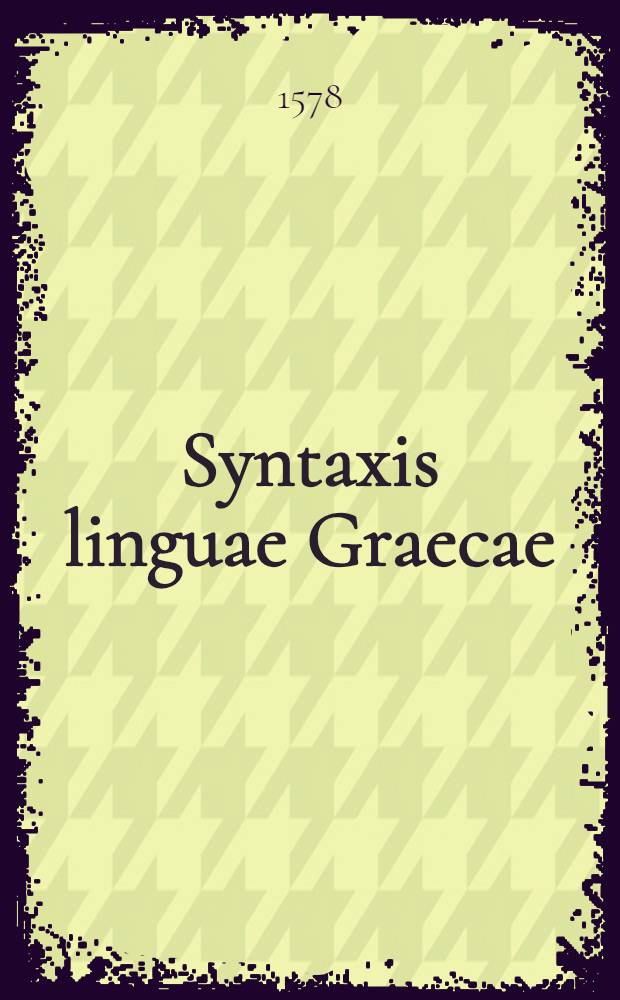 Syntaxis linguae Graecae