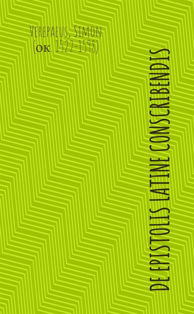 De epistolis Latine conscribendis