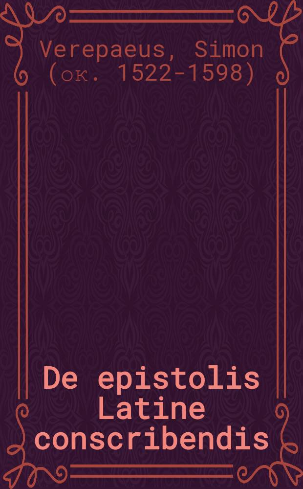 De epistolis Latine conscribendis