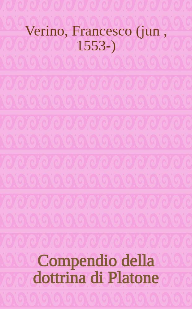 Compendio della dottrina di Platone