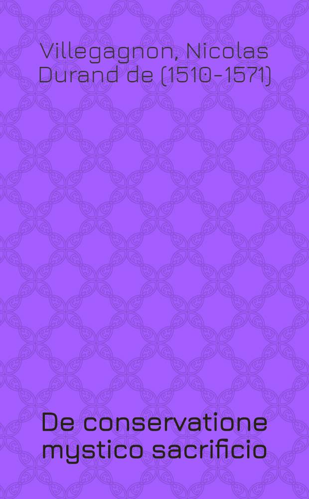 De conservatione mystico sacrificio