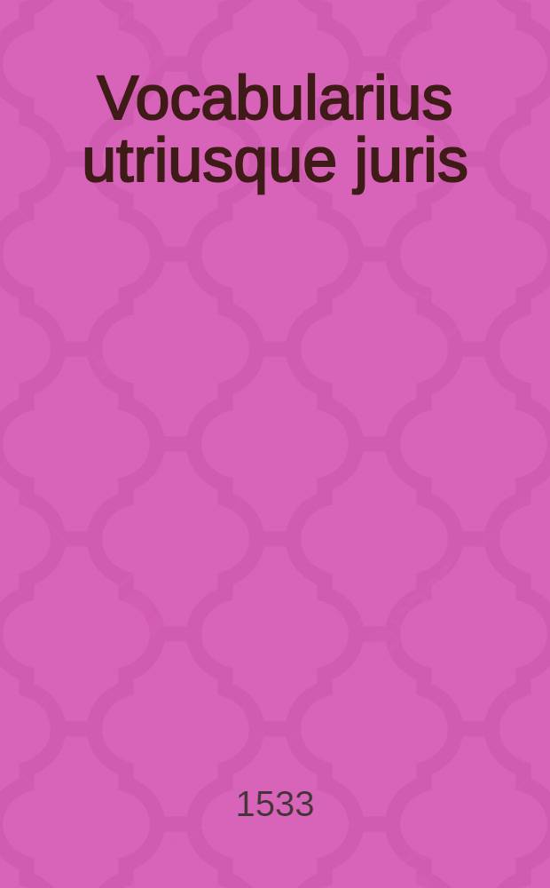 Vocabularius utriusque juris