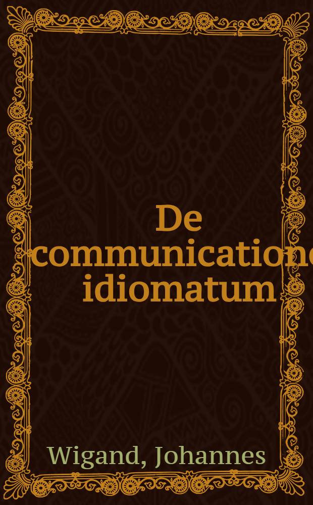De communicatione idiomatum