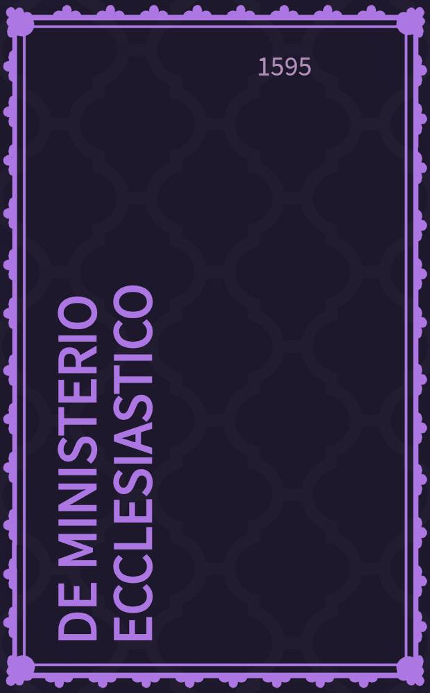 De ministerio ecclesiastico