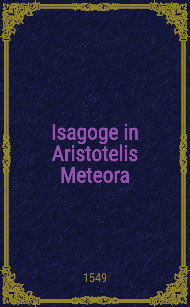 Isagoge in Aristotelis Meteora
