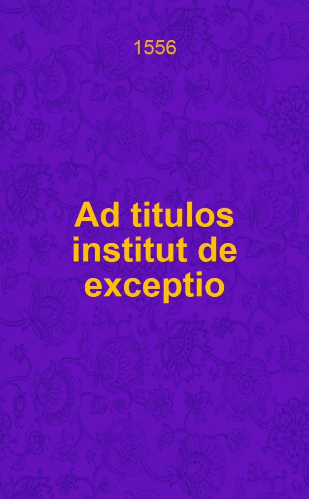 Ad titulos institut de exceptio