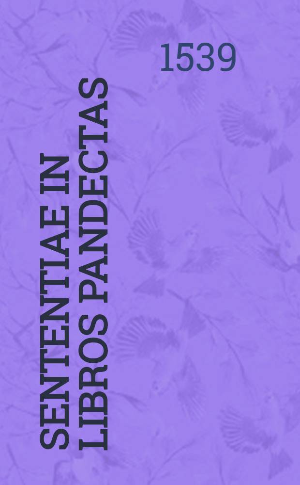 Sententiae in libros Pandectas