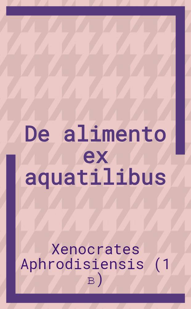 De alimento ex aquatilibus