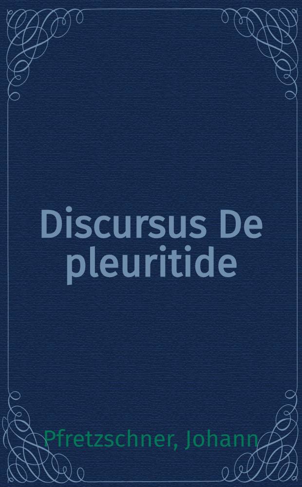 Discursus De pleuritide