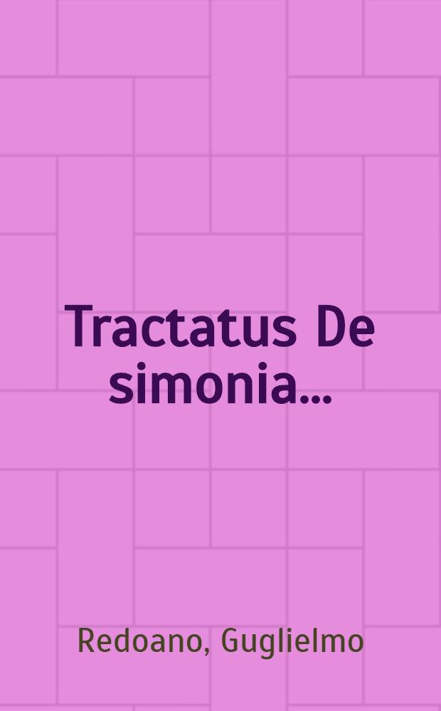 [Tractatus De simonia ...