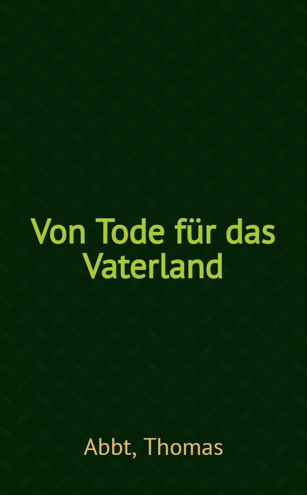 Von Tode für das Vaterland