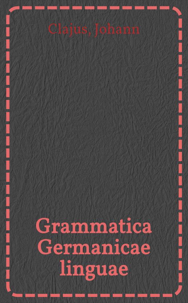 Grammatica Germanicae linguae