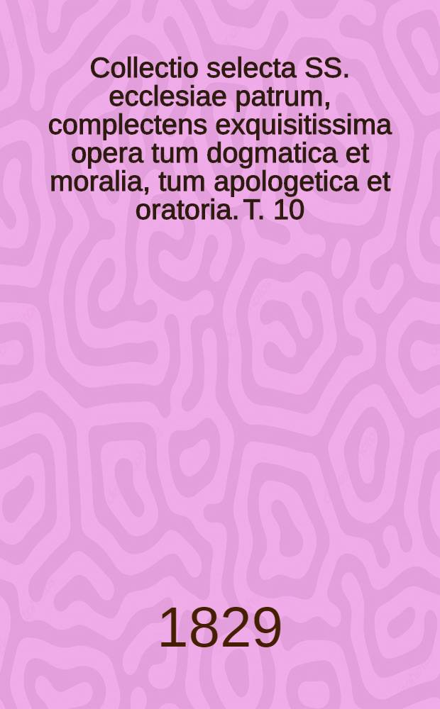 Collectio selecta SS. ecclesiae patrum, complectens exquisitissima opera tum dogmatica et moralia, tum apologetica et oratoria. T. 10 : Origenes. 4. [Origenis commentaria. 2]