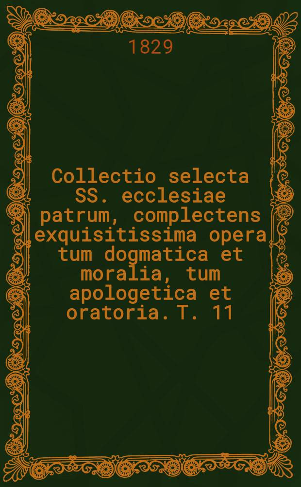 Collectio selecta SS. ecclesiae patrum, complectens exquisitissima opera tum dogmatica et moralia, tum apologetica et oratoria. T. 11 : Origenes. 5. [Origenis commentaria. 3]