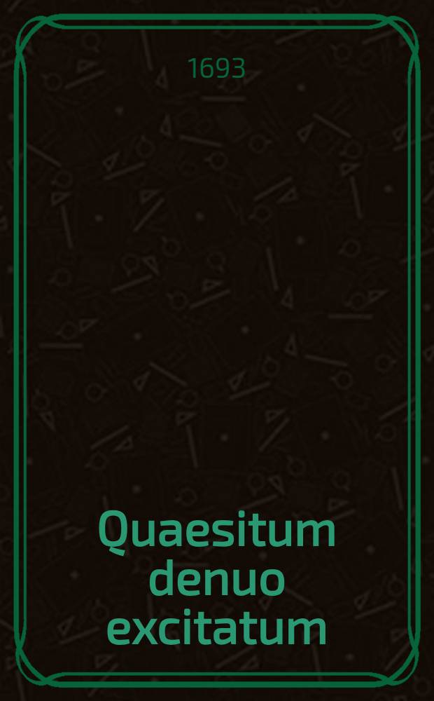 ... Quaesitum denuo excitatum: An metaphysica tantum pro lexico philosophico sit habenda?