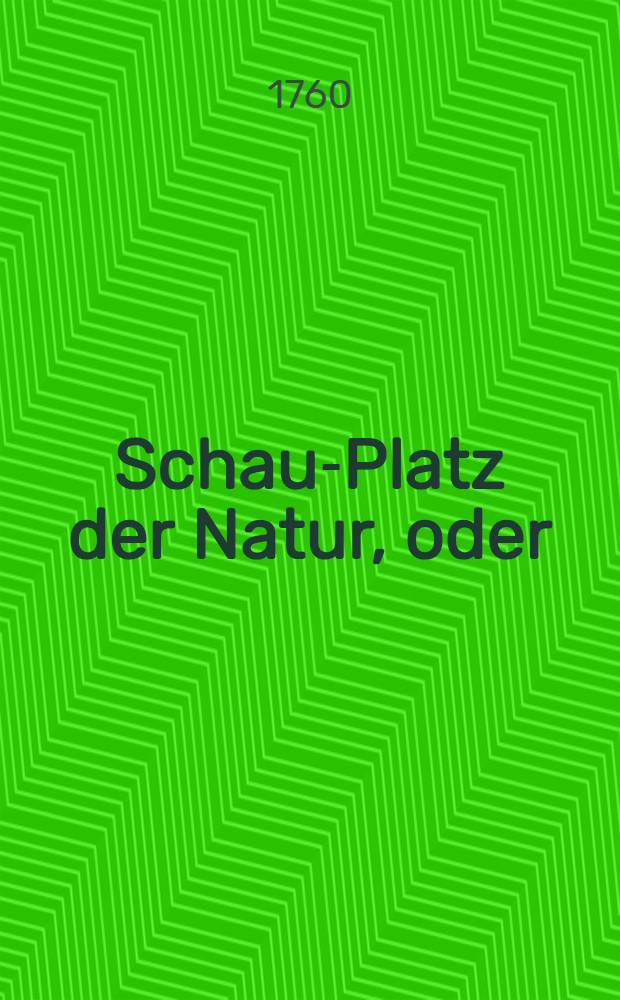 Schau-Platz der Natur, oder : Unterredungen von der Beschaffenheit und den Absichten der natürlichen Dinge, wodurch die Leser zu weiterm Nachforschen aufgemuntert und auf richtige Begriffe von der Allmacht und Weiβheit Gottes geführet werden Mit Kupfern ... Th. 2 : Welcher die Fruchtbarkeit der Erde betrachtet