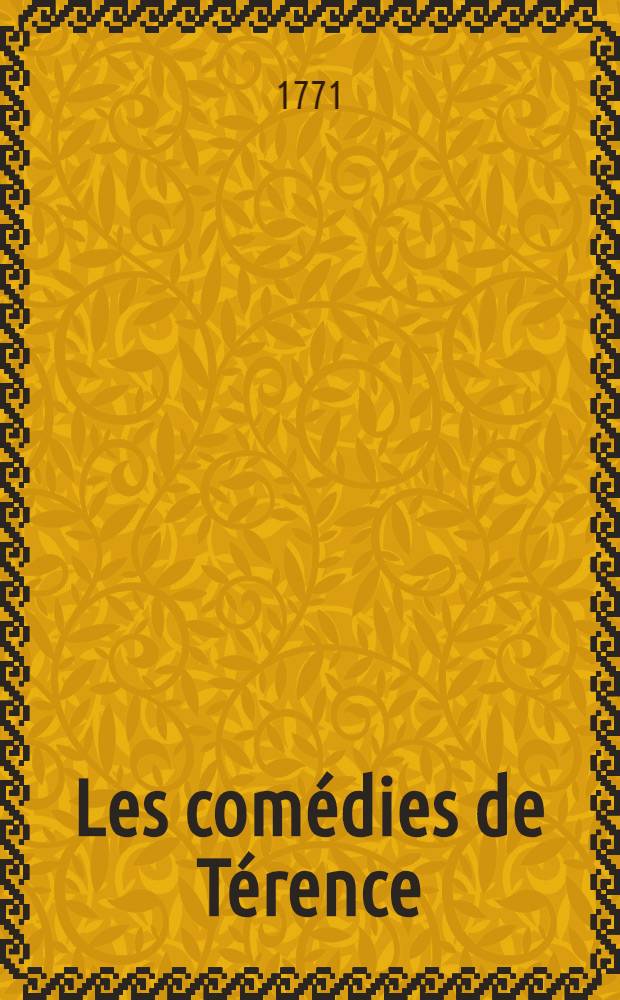 Les com&eacute;dies de T&eacute;rence