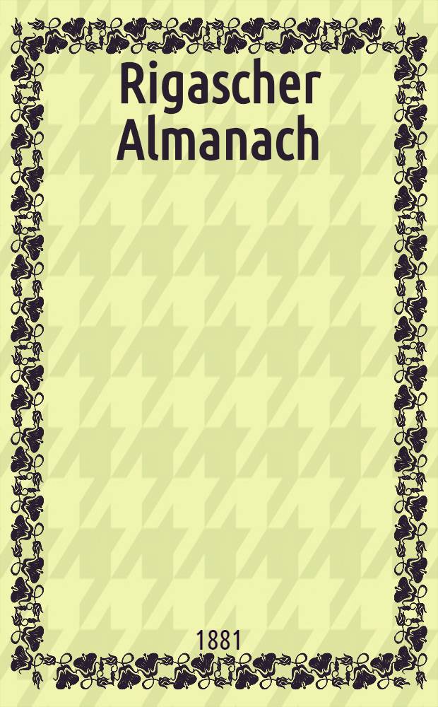 Rigascher Almanach