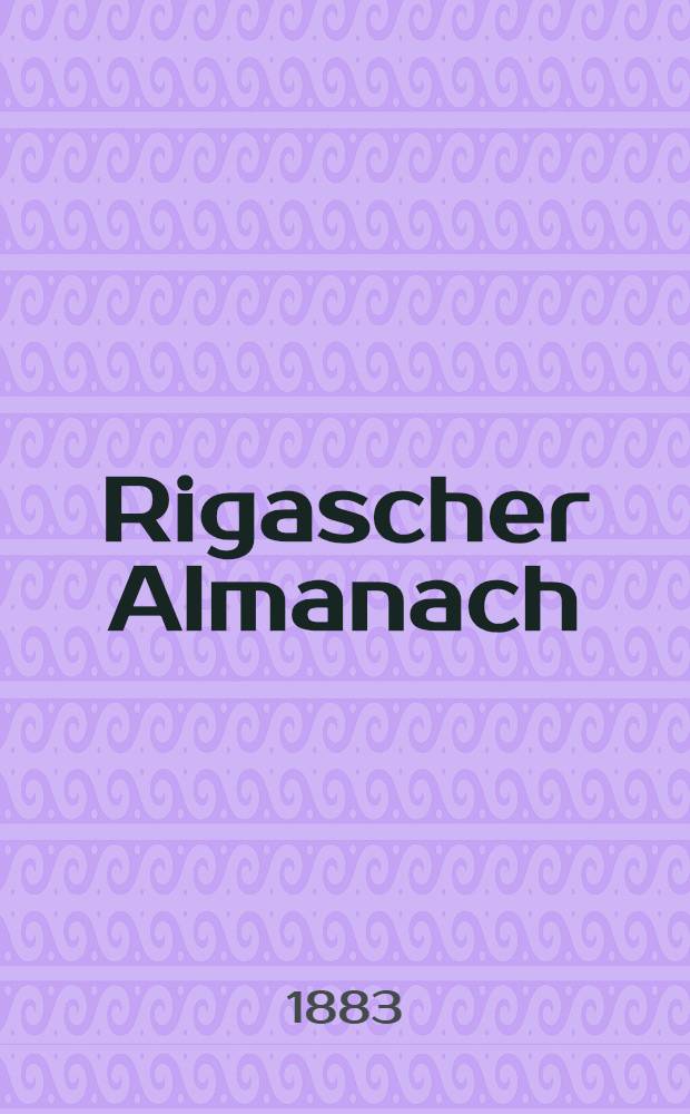 Rigascher Almanach