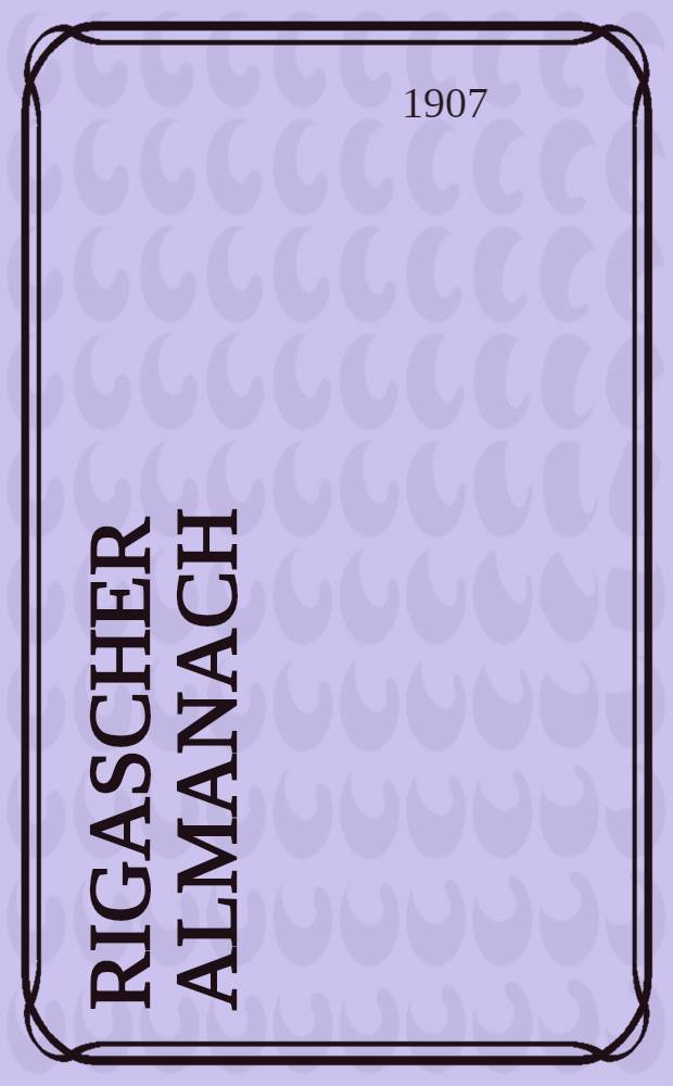 Rigascher Almanach