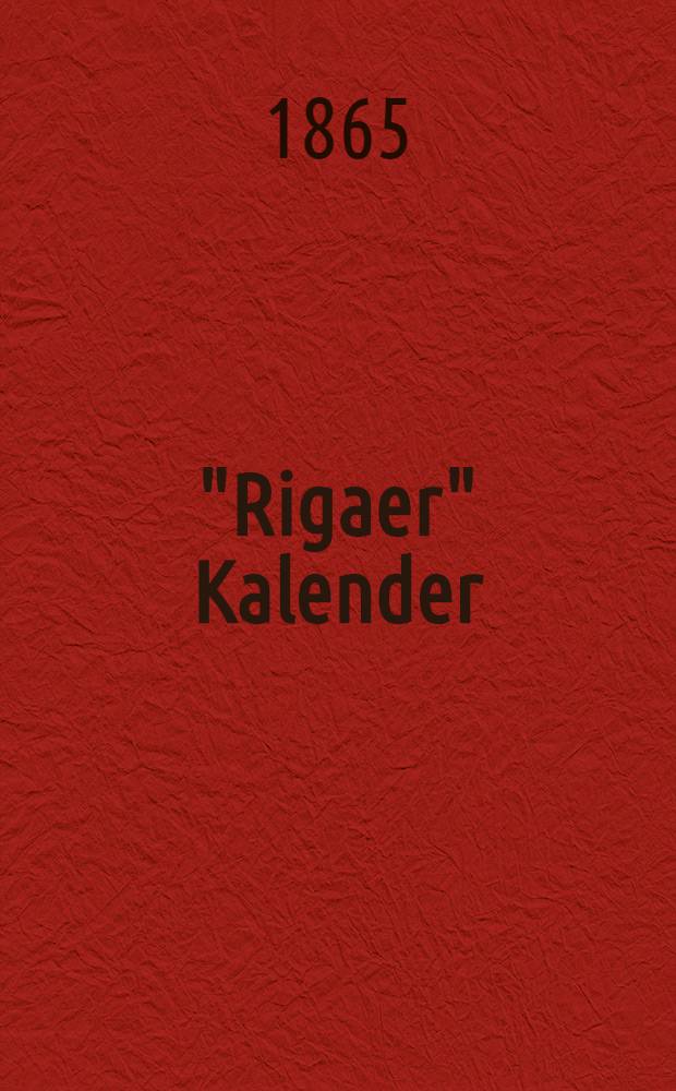 "Rigaer" Kalender