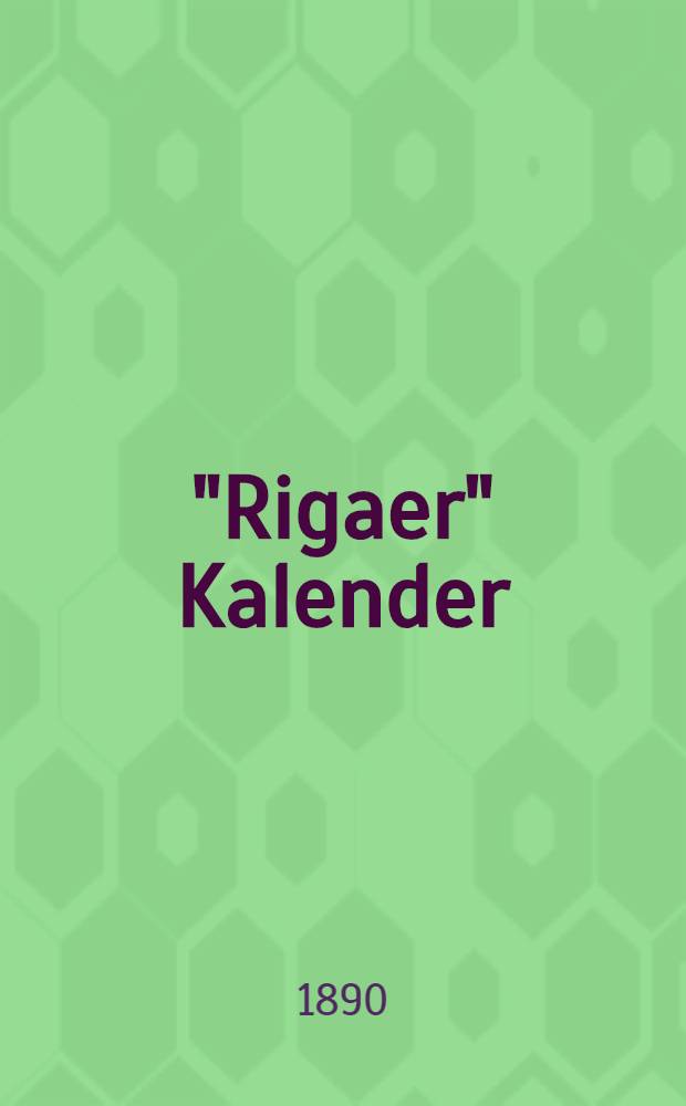 "Rigaer" Kalender