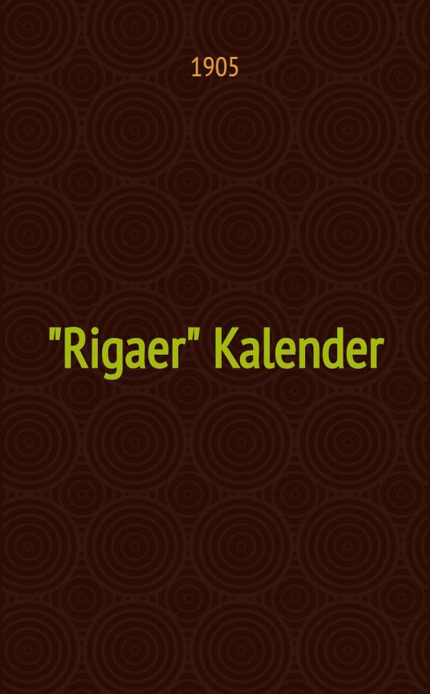 "Rigaer" Kalender