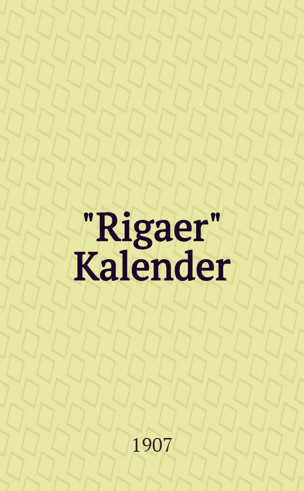 "Rigaer" Kalender