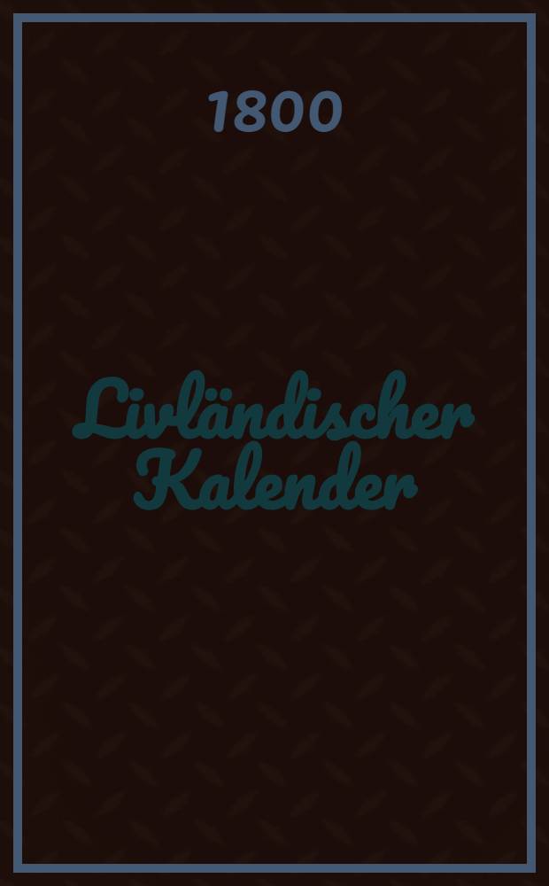 Livl&auml;ndischer Kalender