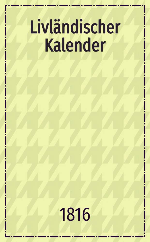 Livländischer Kalender