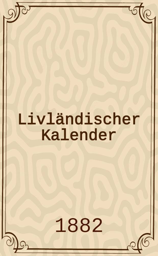 Livl&auml;ndischer Kalender