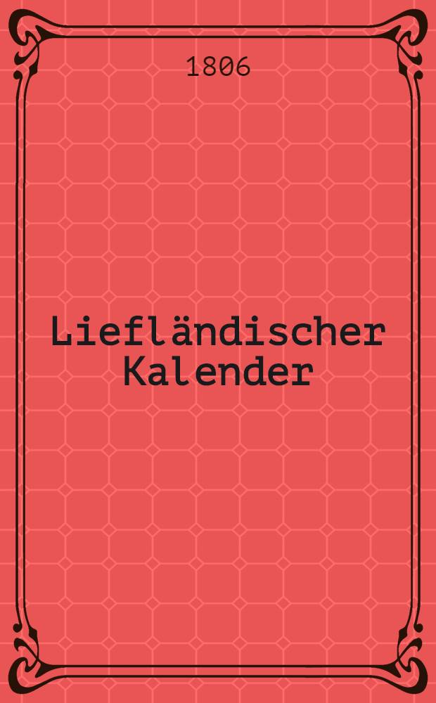 Liefländischer Kalender