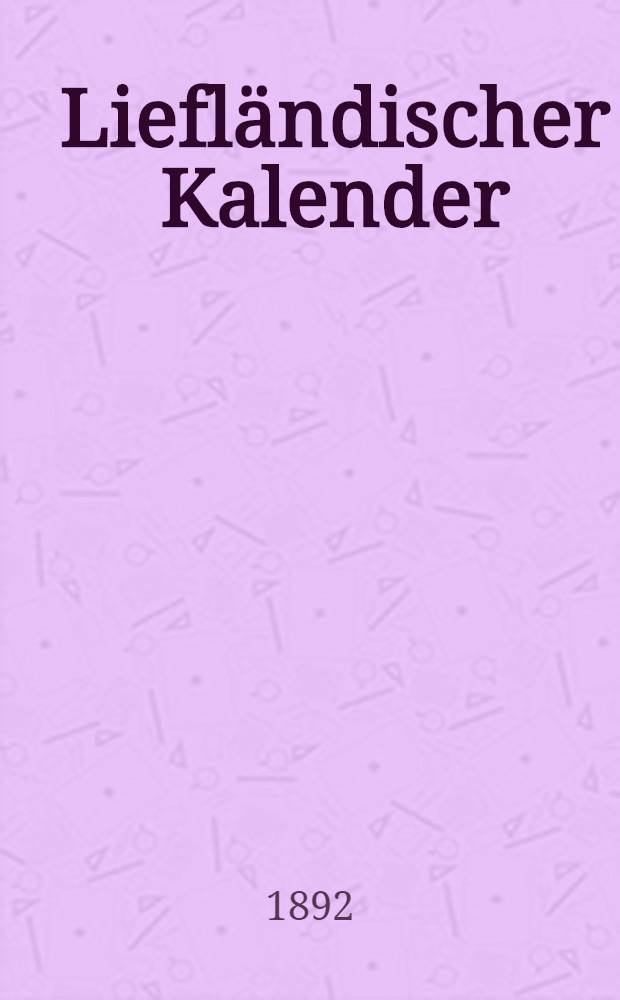 Liefl&auml;ndischer Kalender