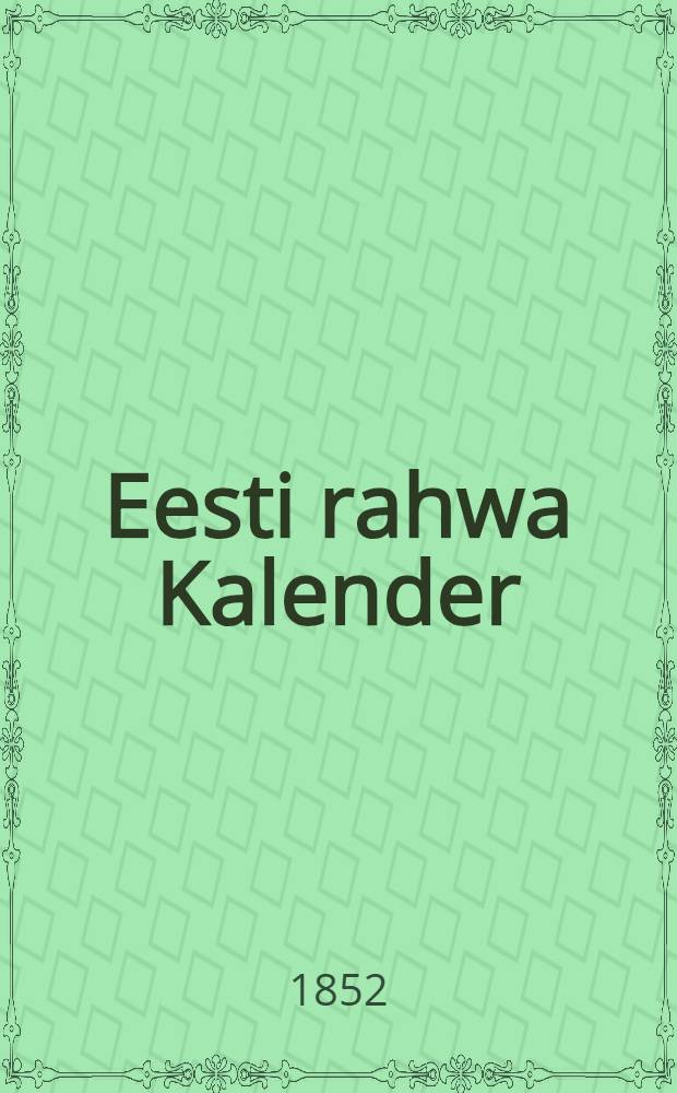 Eesti rahwa Kalender