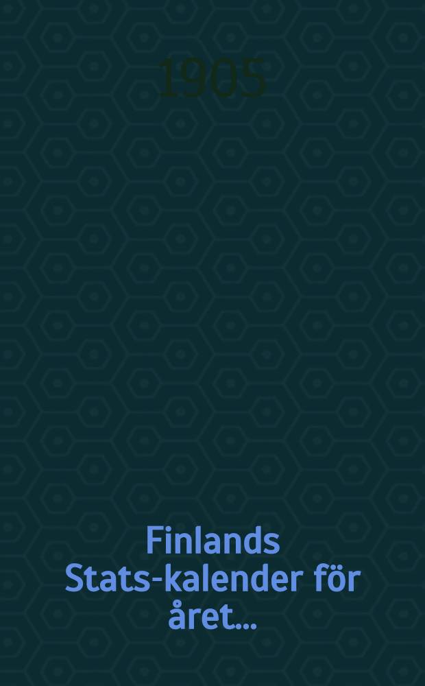 Finlands Stats-kalender för året ..