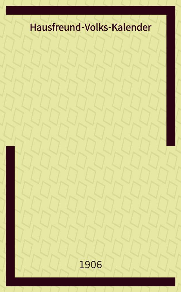Hausfreund-Volks-Kalender