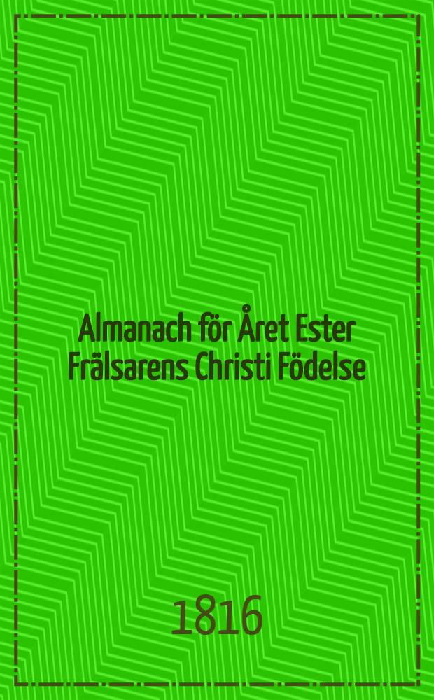 Almanach för Året Ester Frälsarens Christi Födelse : Till Åbo Horizont