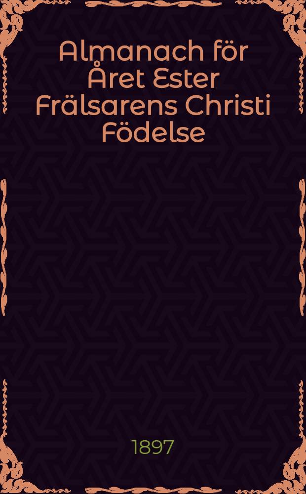 Almanach för Året Ester Frälsarens Christi Födelse : Till Åbo Horizont