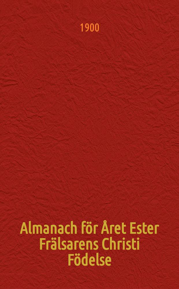 Almanach för Året Ester Frälsarens Christi Födelse : Till Åbo Horizont