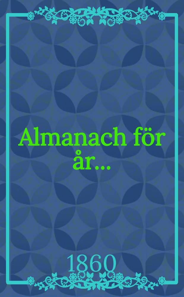Almanach för år ..