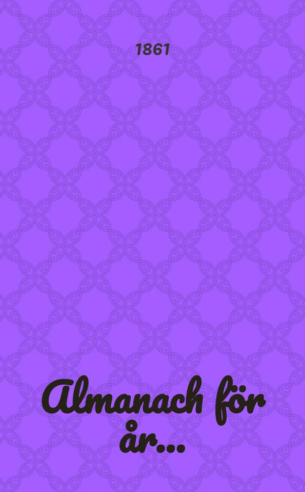 Almanach för år ..