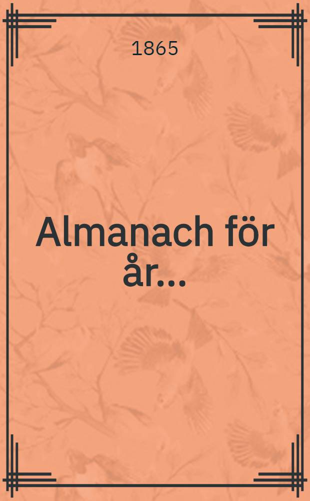 Almanach f&ouml;r &aring;r ..