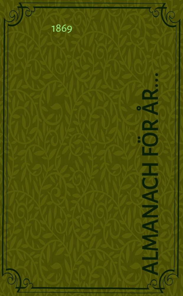 Almanach f&ouml;r &aring;r ..