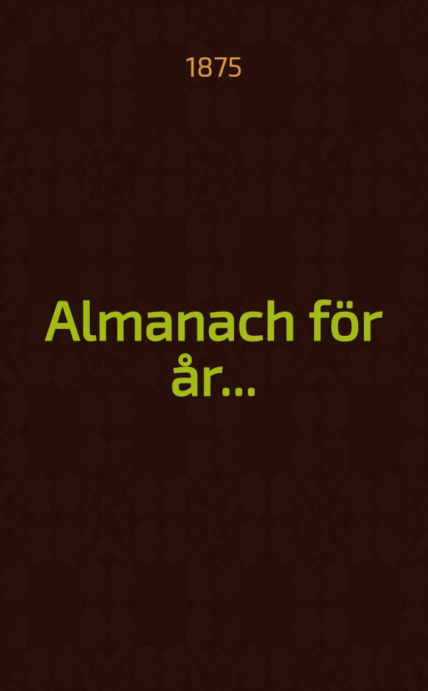Almanach för år ..