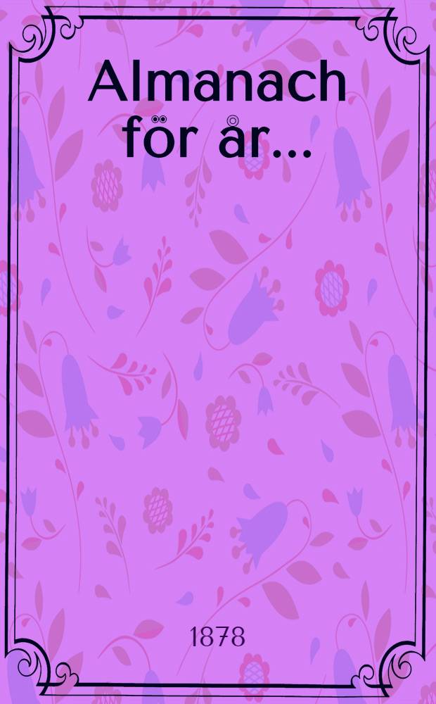 Almanach för år ..