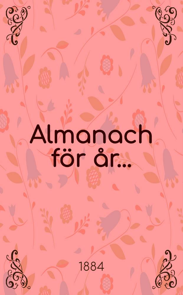 Almanach för år ..