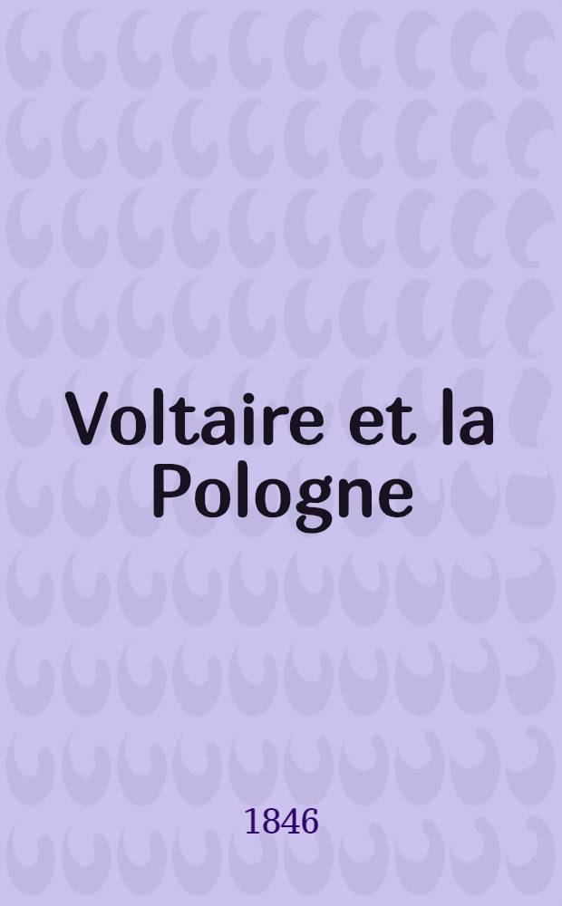 Voltaire et la Pologne