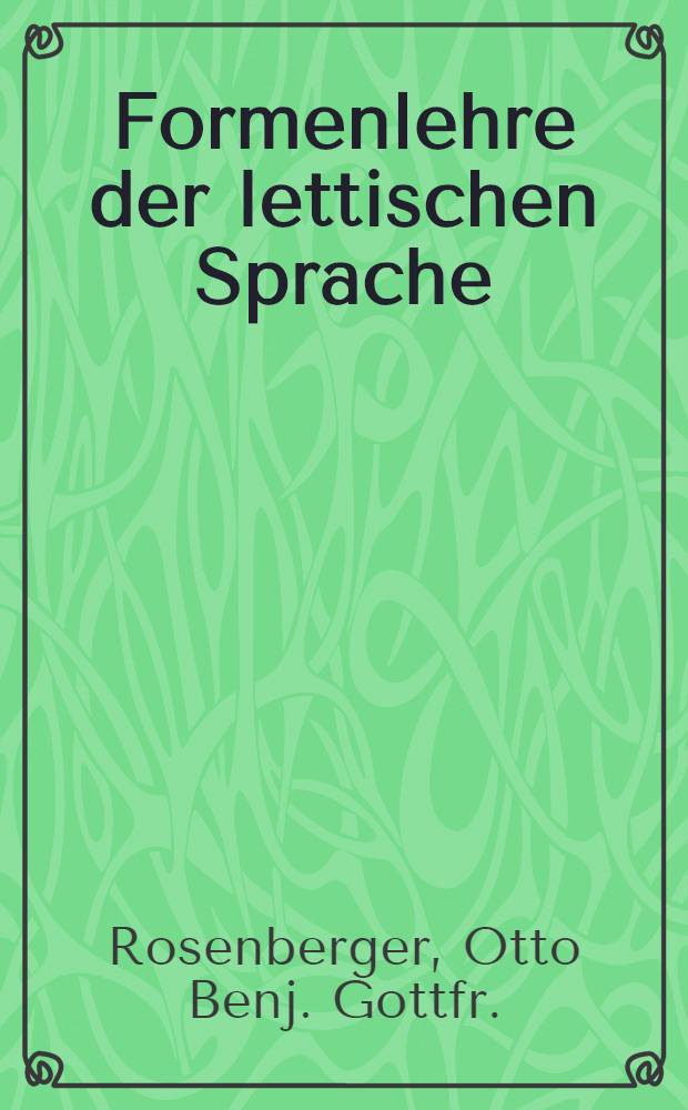 Formenlehre der lettischen Sprache